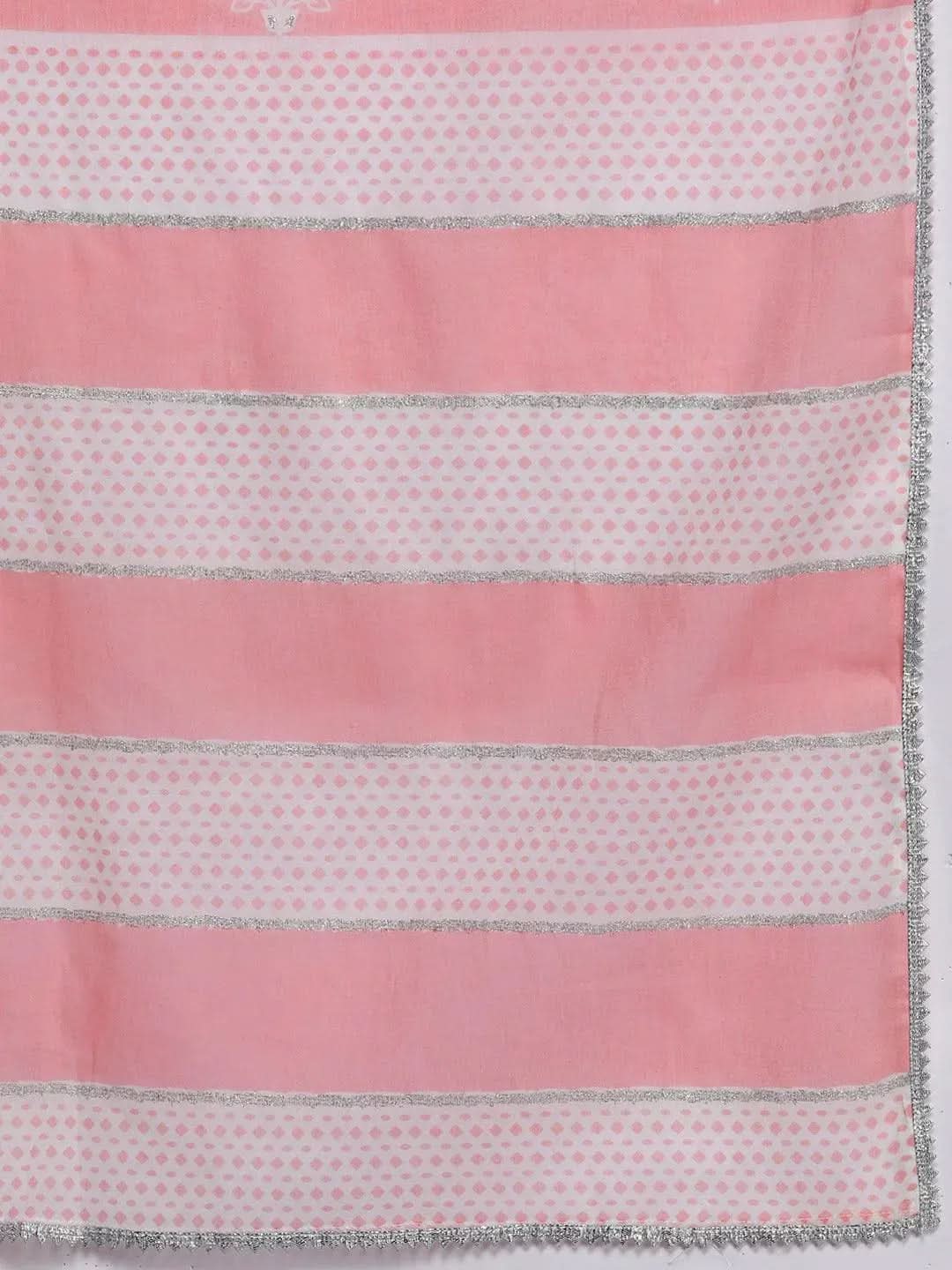 Pink Printed Cotton Anarkali Kurta With Dupatta
Pink Printed Cotton Anarkali Kurta With Dupatta