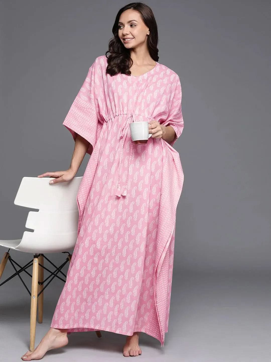 Pink Printed Cotton Nightdress
Pink Printed Cotton Nightdress