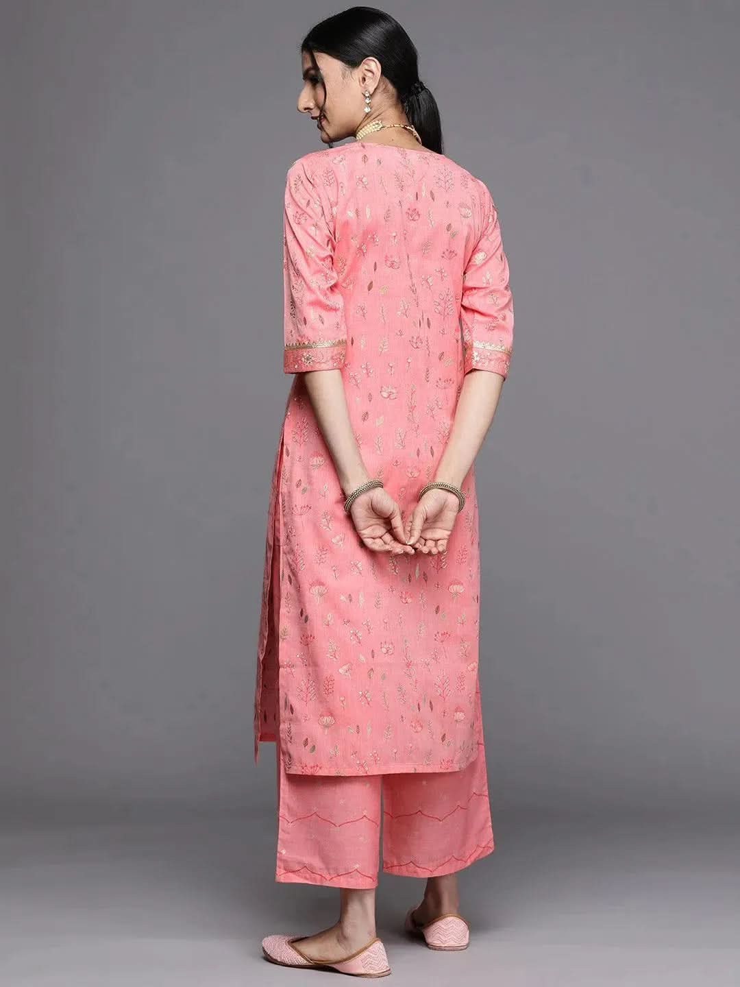 Pink Printed Cotton Silk Kurta
Pink Printed Cotton Silk Kurta