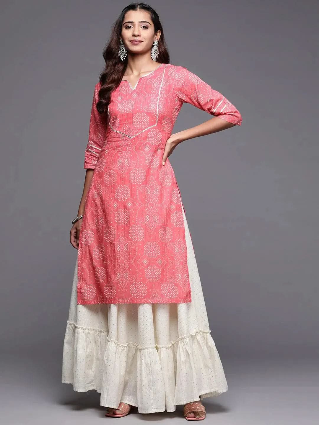 Pink Printed Cotton Straight Kurta
Pink Printed Cotton Straight Kurta