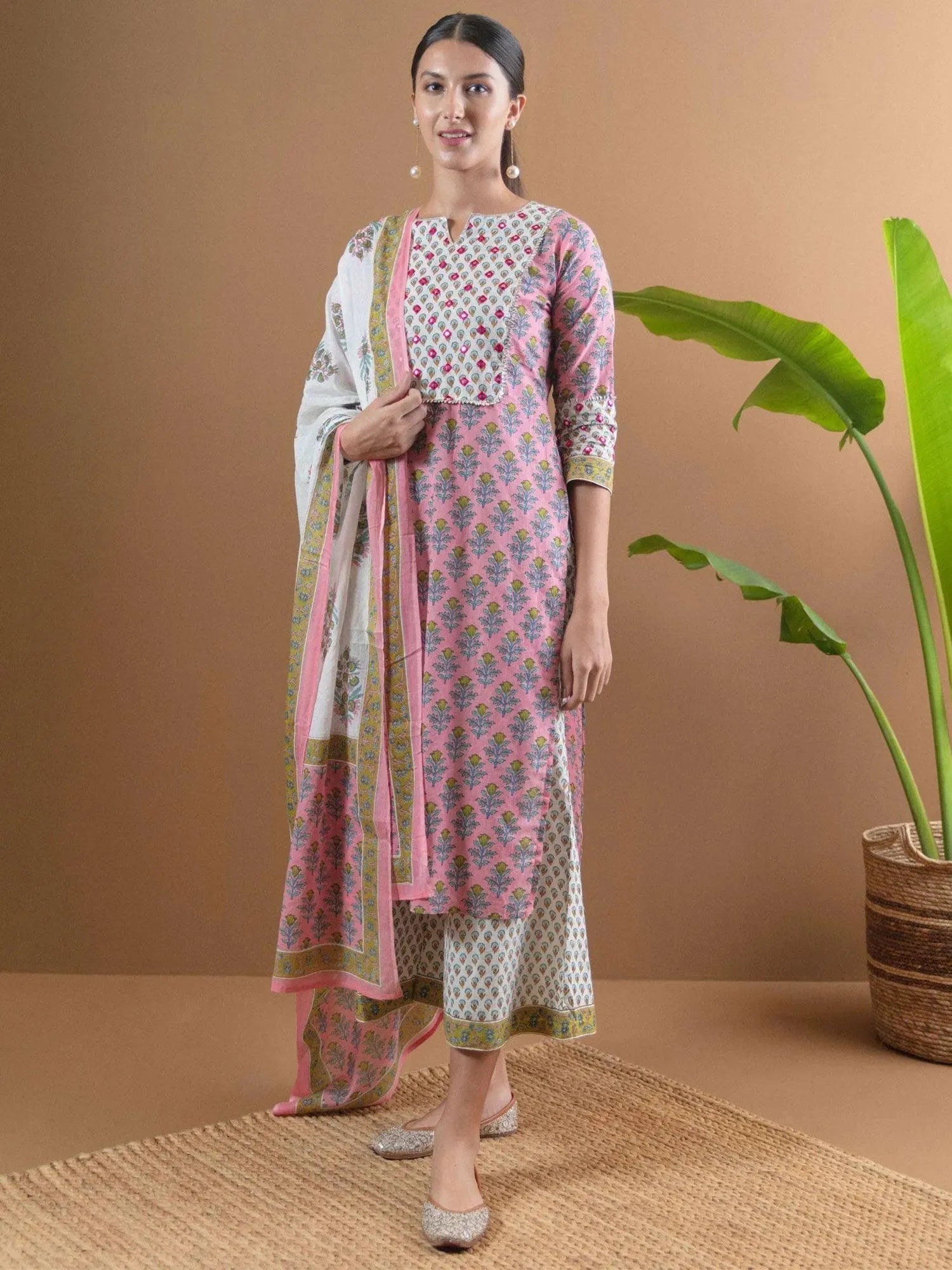 Buy Pink Printed Kurta-Palazzo Set With Dupatta And Mask Online | Libas
Buy Pink Printed Kurta-Palazzo Set With Dupatta And Mask Online | Libas