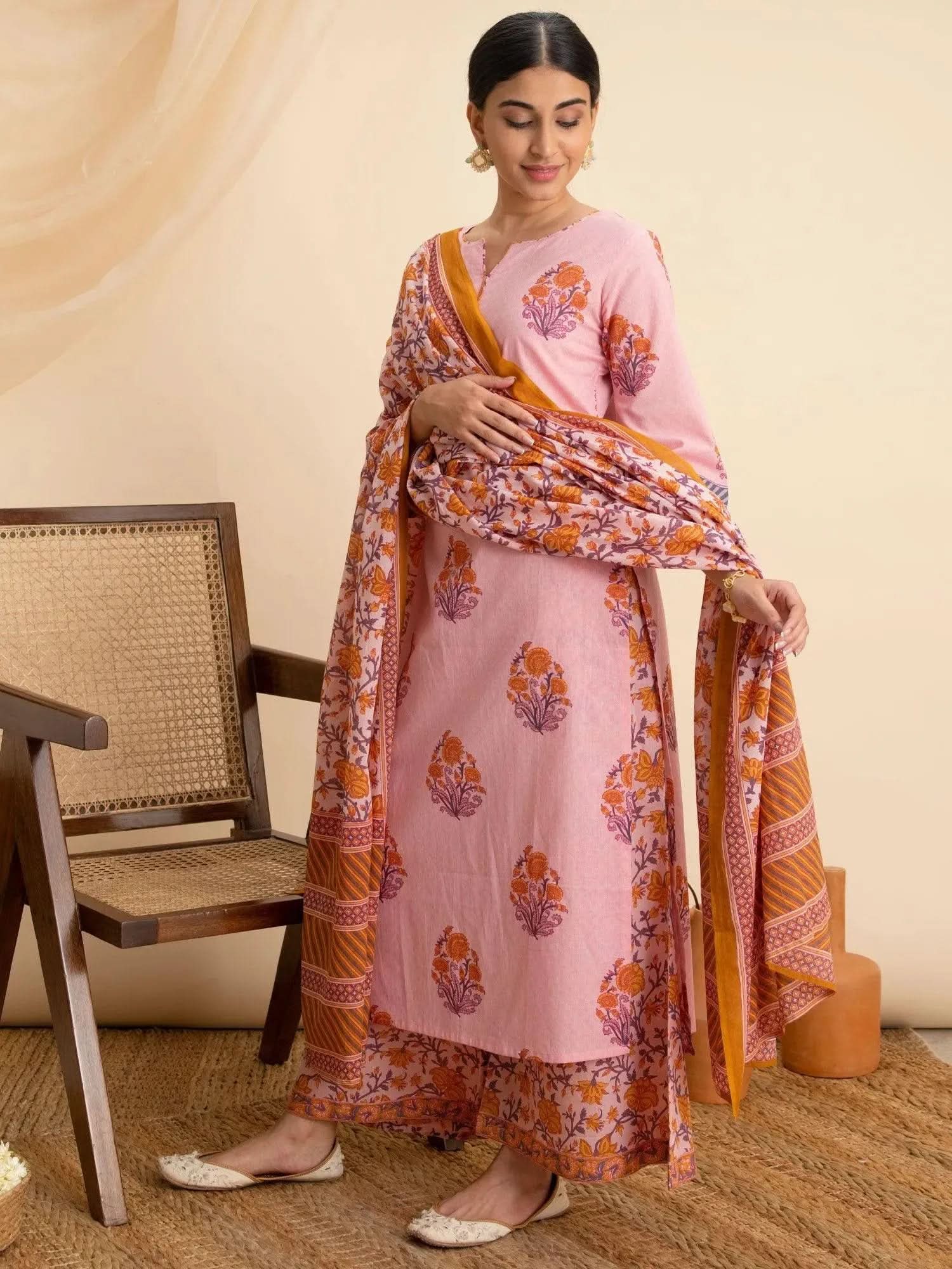 Buy Pink Printed Cotton Suit Set - 20111O- | Libas Ethnic Wear Online
Buy Pink Printed Cotton Suit Set - 20111O- | Libas Ethnic Wear Online