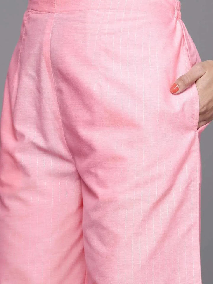 Pink Printed Cotton Suit Set - Libas