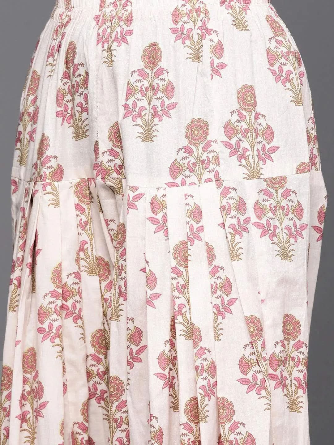 Pink Printed Cotton Suit Set - Libas