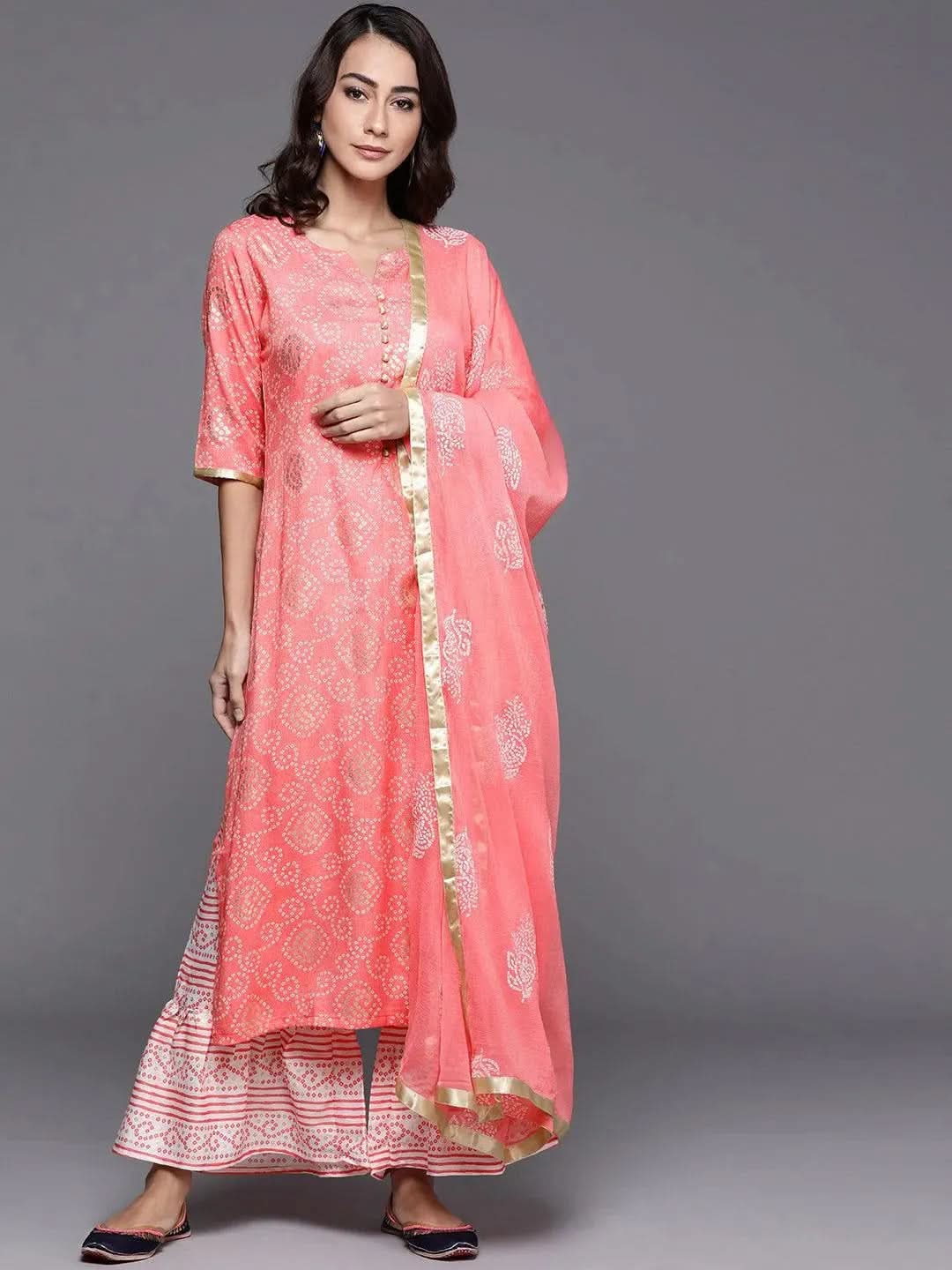 Buy Pink Printed Viscose Rayon Suit Set - 20259O- | Libas Ethnic Wear Online 
Buy Pink Printed Viscose Rayon Suit Set - 20259O- | Libas Ethnic Wear Online