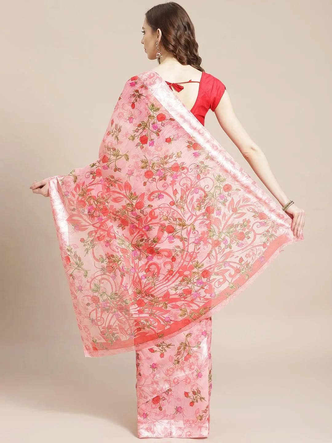 Pink Printed Satin Saree
Pink Printed Satin Saree