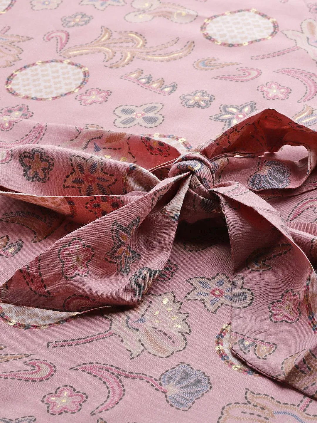 Pink Printed Silk Blend Co-Ords - Libas