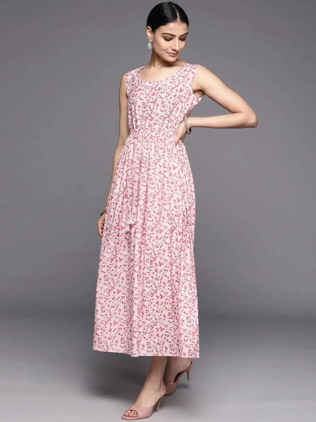 Buy Pink Printed Silk Dress - 23118O- | Libas Ethnic Wear Online 
Buy Pink Printed Silk Dress - 23118O- | Libas Ethnic Wear Online