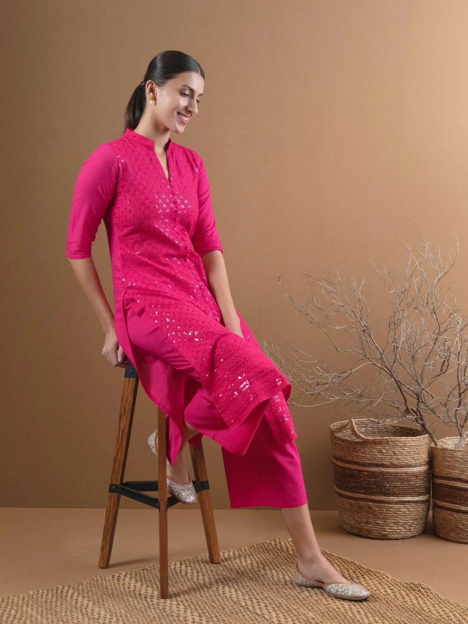 Buy Pink Schiffli Cotton Kurta Set - 6642O-XS | Libas Ethnic Wear Online
Buy Pink Schiffli Cotton Kurta Set - 6642O-XS | Libas Ethnic Wear Online
