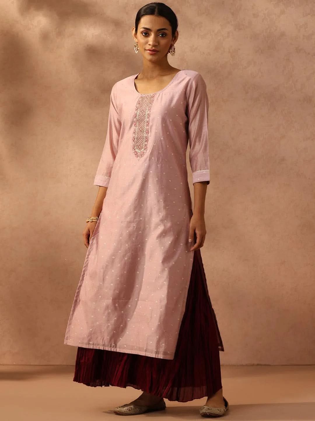 Pink Self Design Chanderi Silk Straight Kurta
Pink Self Design Chanderi Silk Straight Kurta