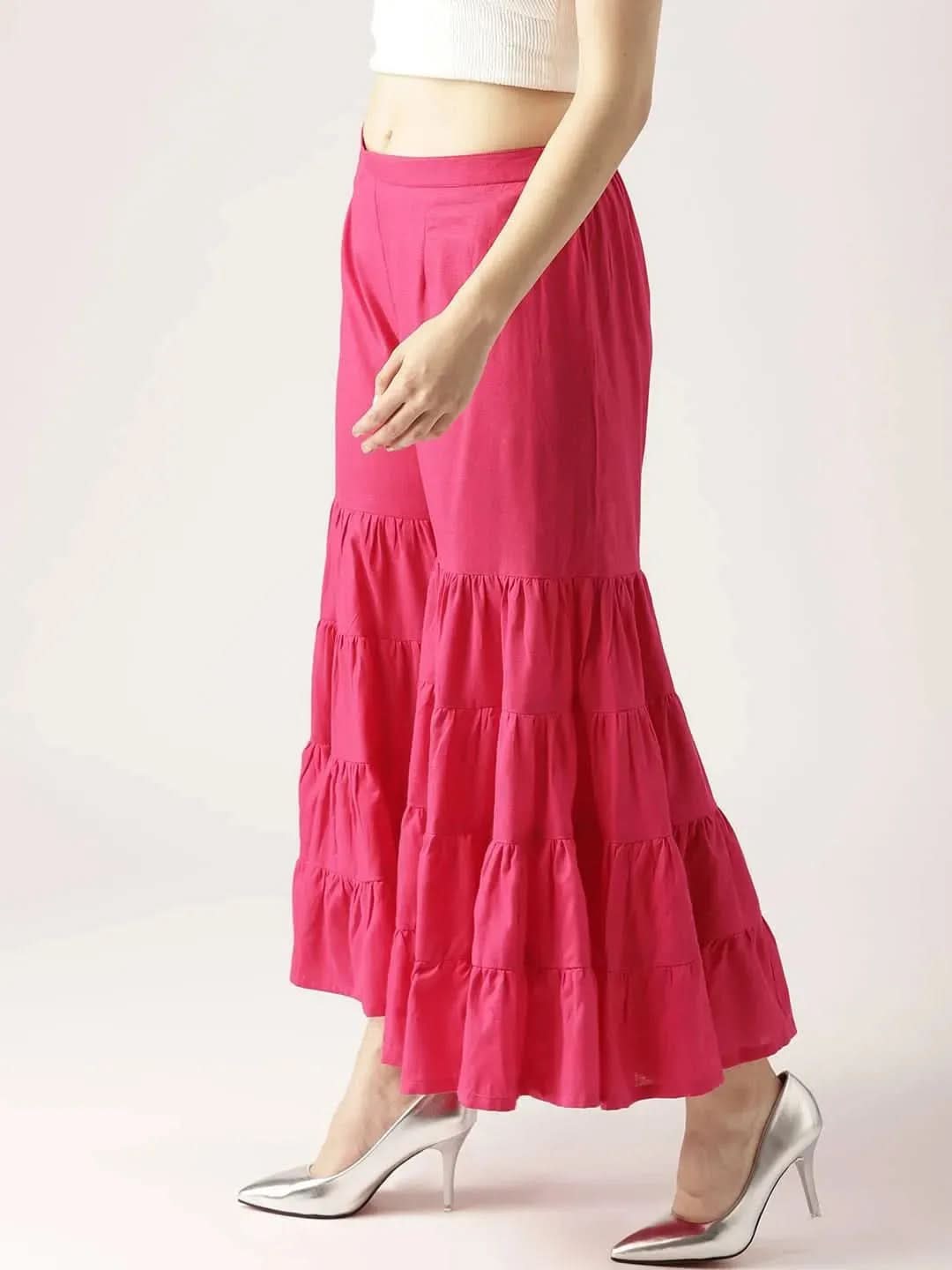 Pink Solid Cotton Palazzos
Pink Solid Cotton Palazzos