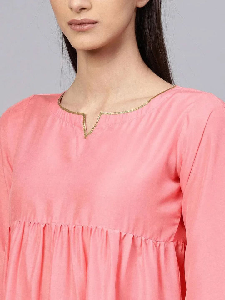 Pink Solid Muslin Suit Set - Libas