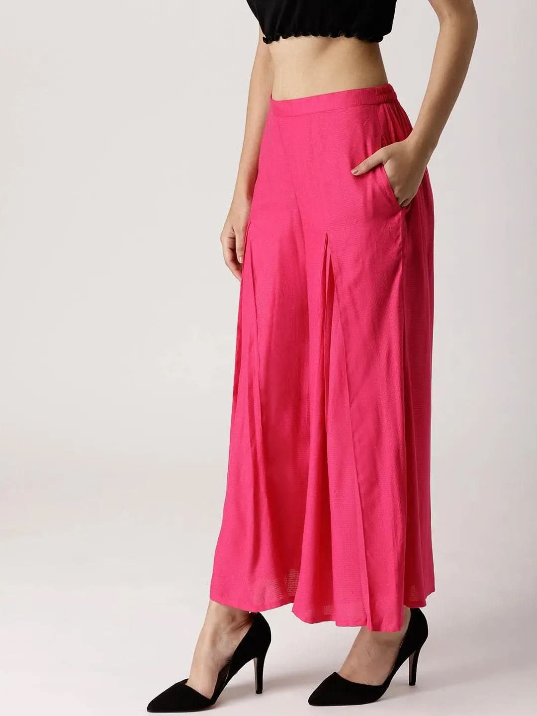 Buy Pink Solid Rayon Palazzos - PL535- | Libas Ethnic Wear Online
Buy Pink Solid Rayon Palazzos - PL535- | Libas Ethnic Wear Online