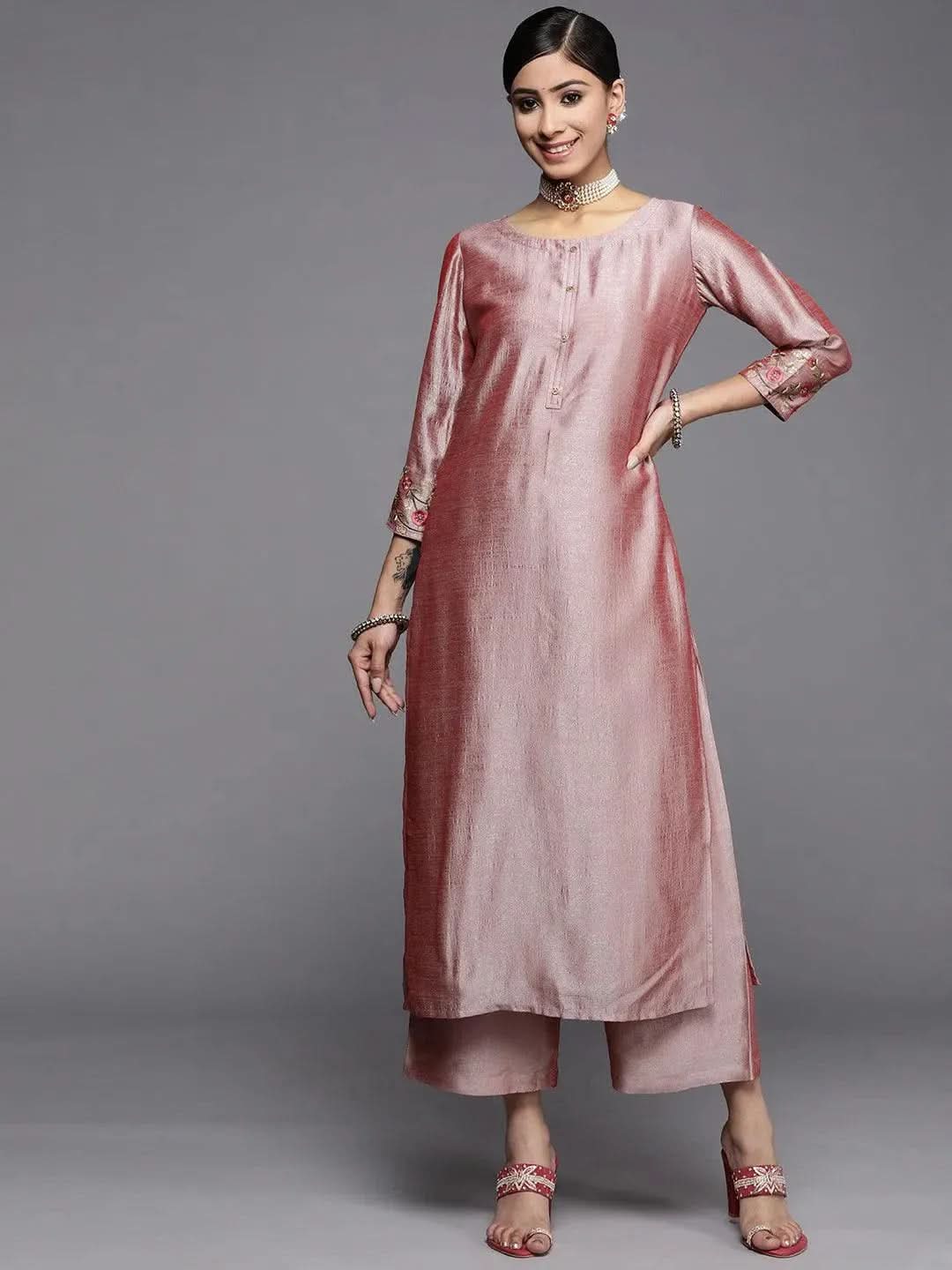 Pink Solid Silk Kurta
Pink Solid Silk Kurta