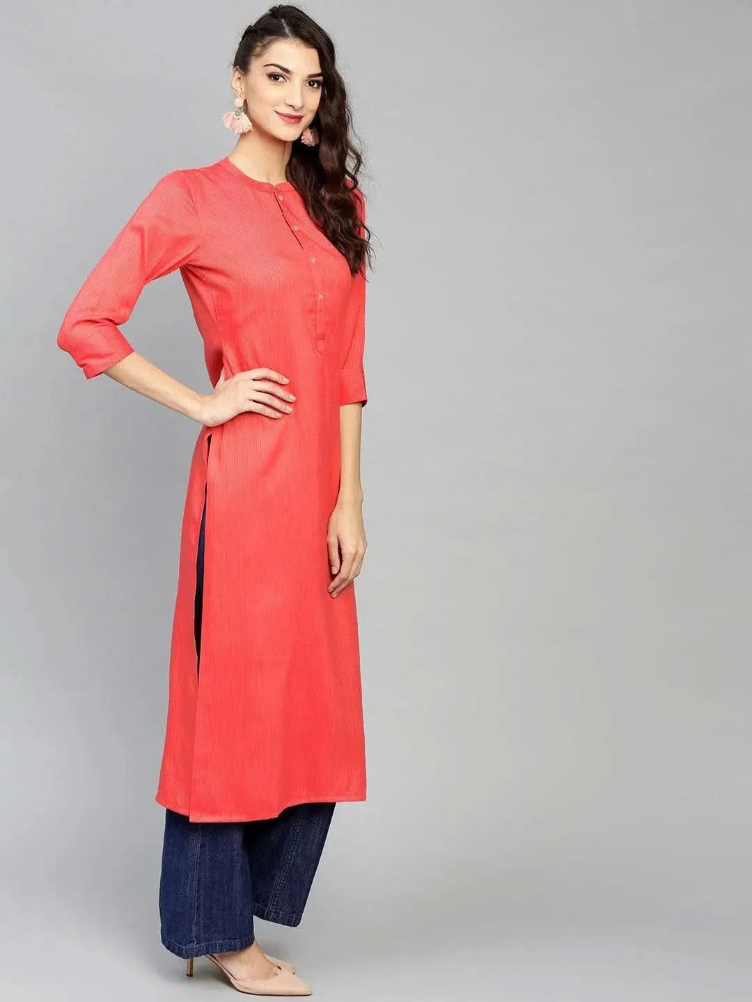 Pink Striped Rayon Kurta
Pink Striped Rayon Kurta