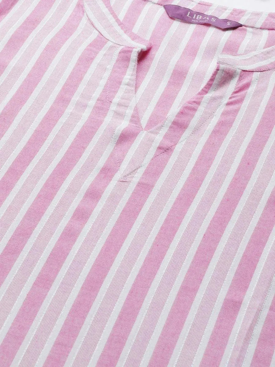 Pink Striped Rayon Kurta
Pink Striped Rayon Kurta