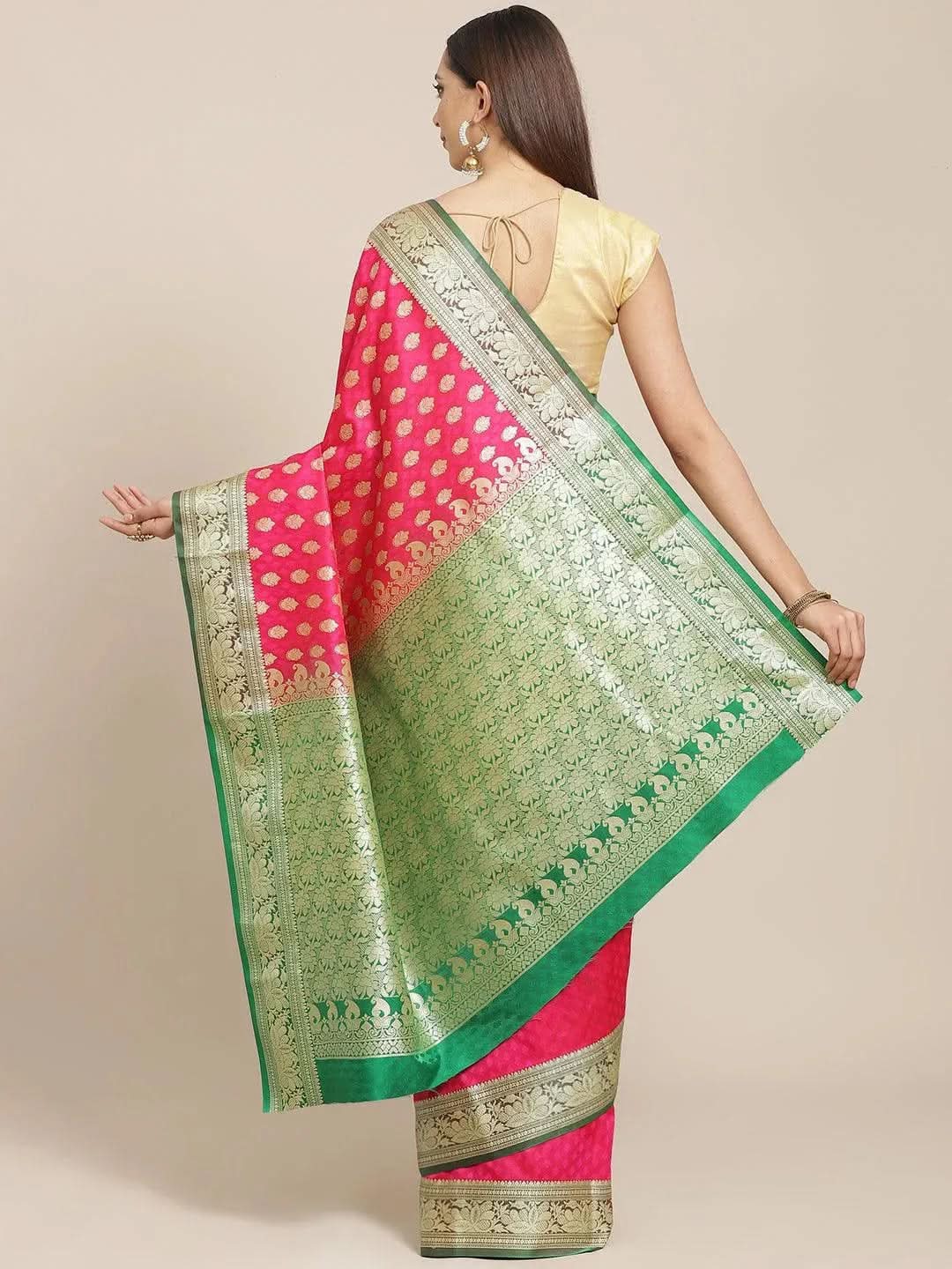 Pink Woven Design Brocade Saree
Pink Woven Design Brocade Saree