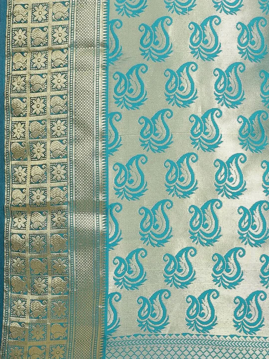 Pink Woven Design Brocade Saree - Libas