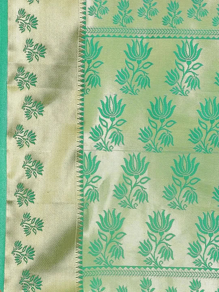 Pink Woven Design Brocade Saree - Libas