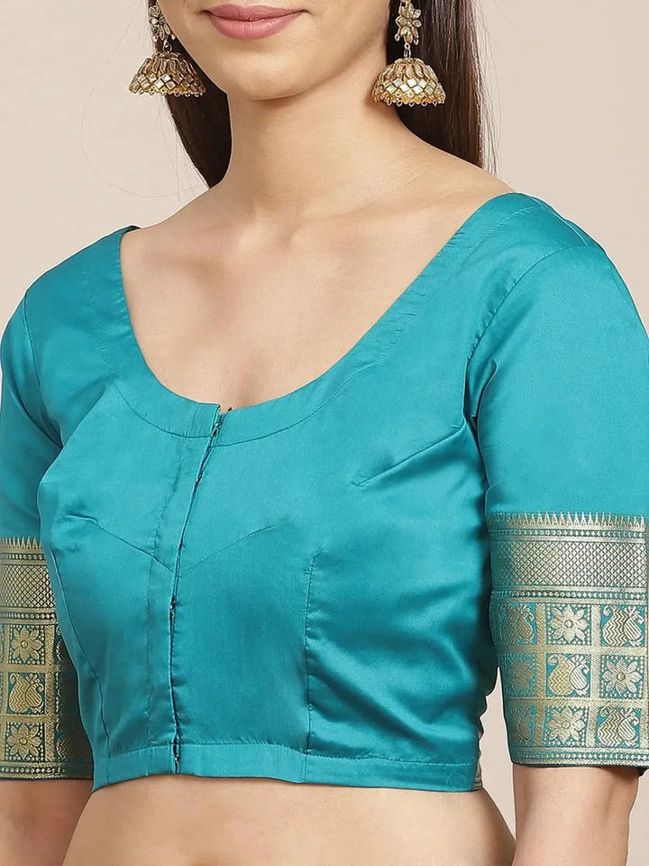 Pink Woven Design Brocade Saree - Libas