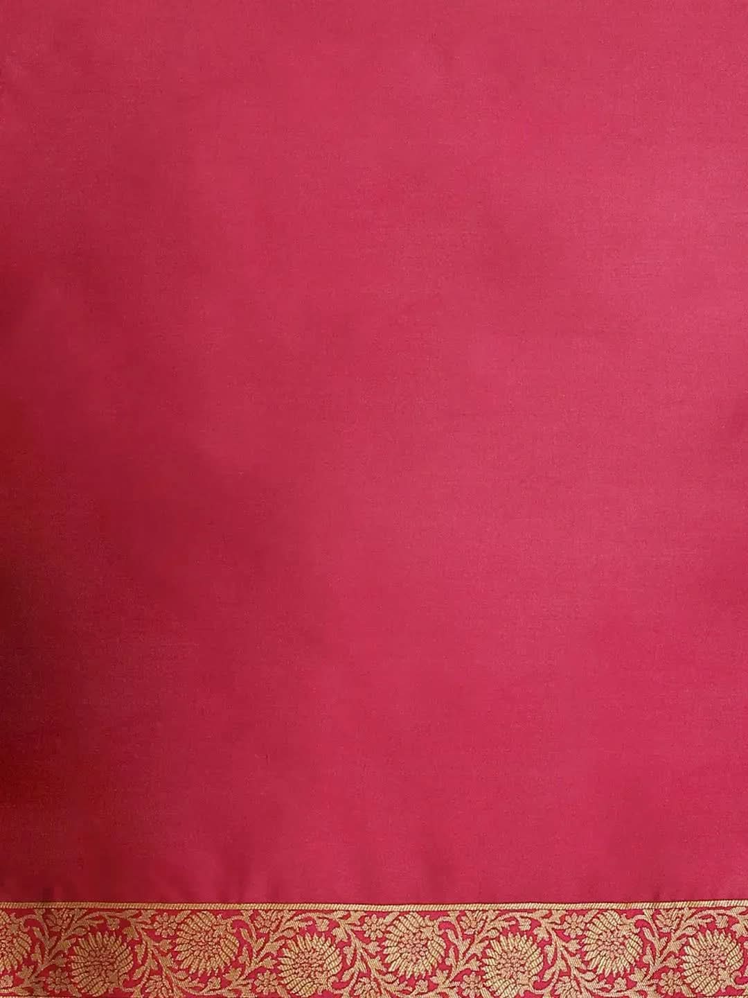 Pink Woven Design Brocade Saree - Libas