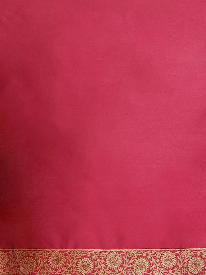 Pink Woven Design Brocade Saree - Libas