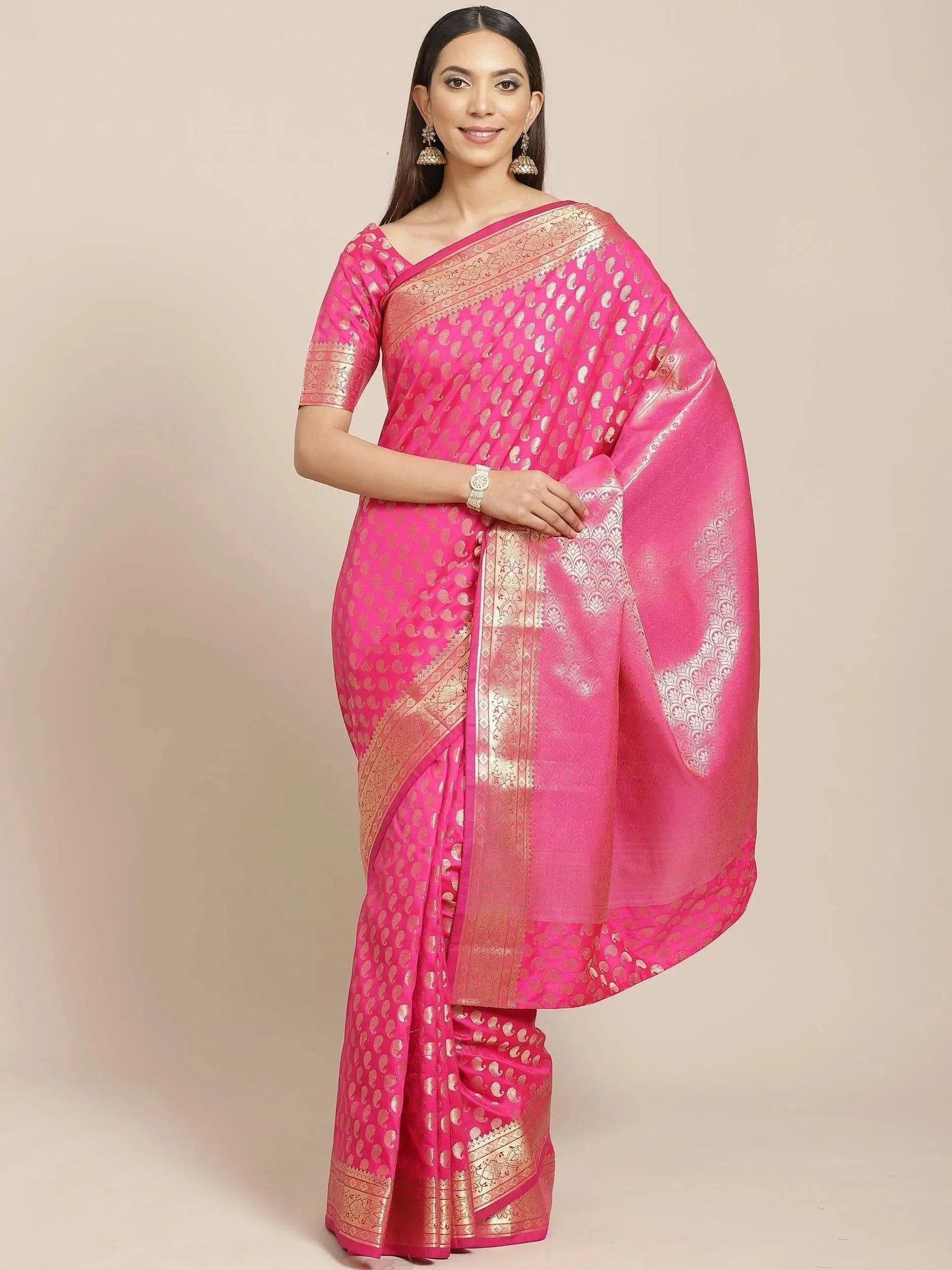 Pink Woven Design Brocade Saree
Pink Woven Design Brocade Saree