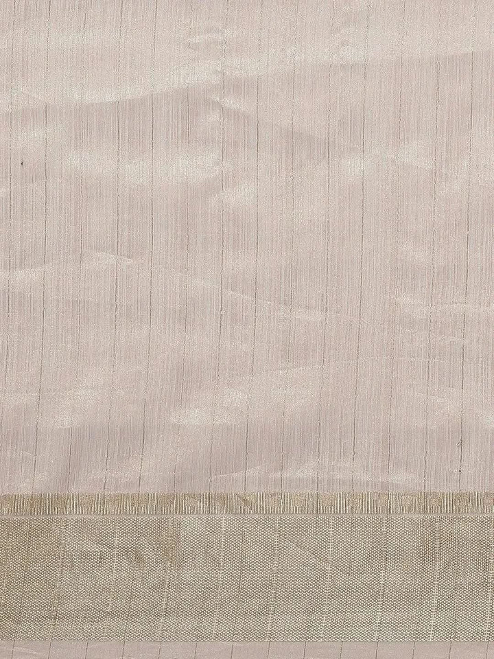 Pink Woven Design Silk Blend Saree - Libas