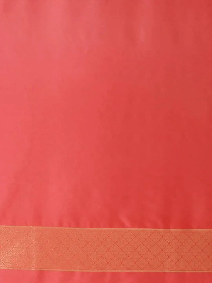 Pink Woven Design Silk Saree - Libas
