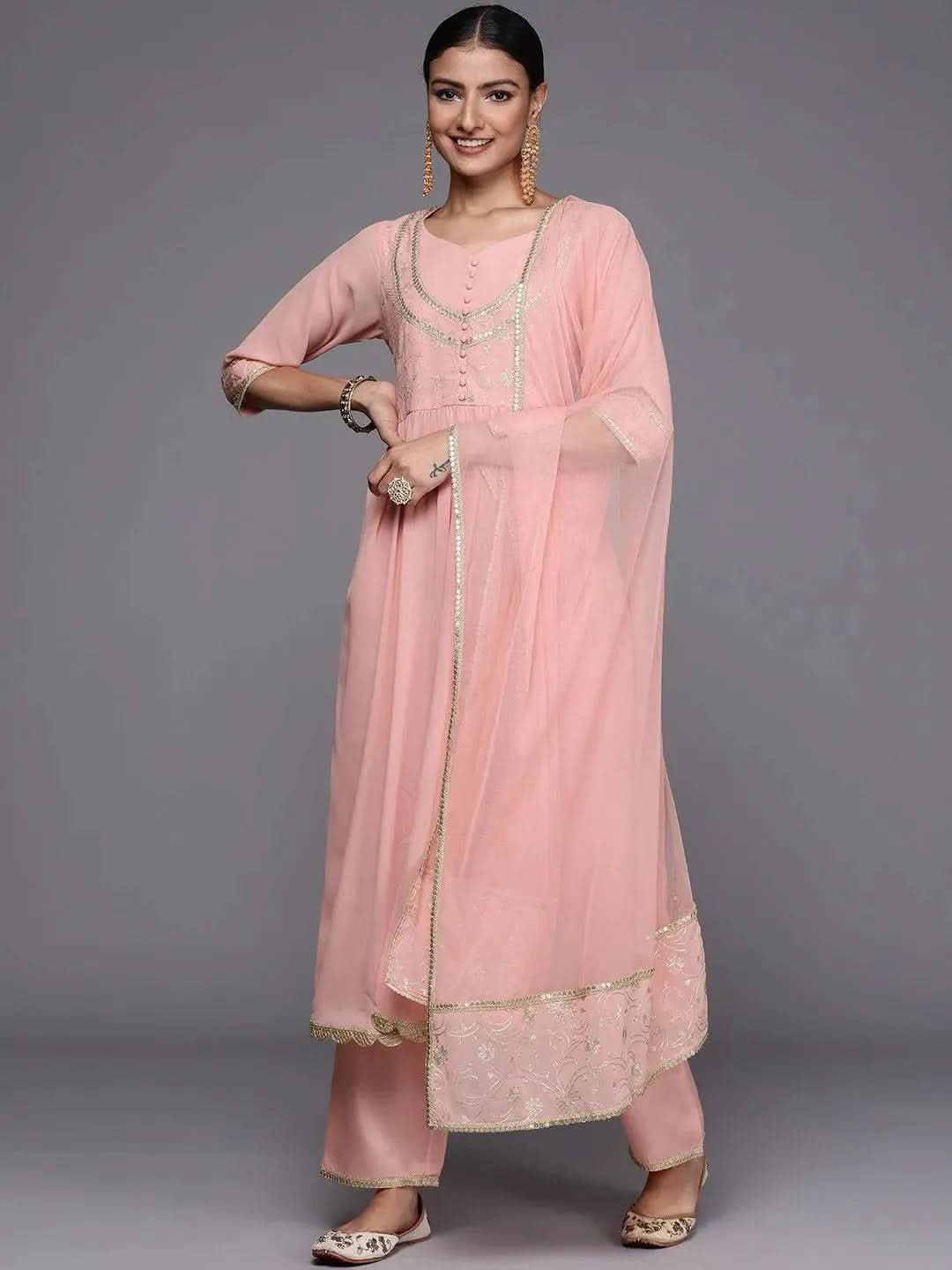 Pink Yoke Design Georgette Anarkali Kurta With Dupatta
Pink Yoke Design Georgette Anarkali Kurta With Dupatta