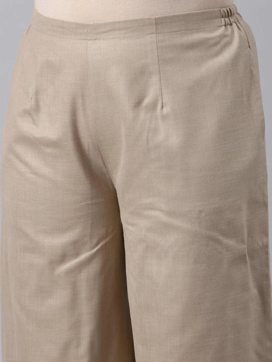 Plus Size Beige Solid Cotton Straight Kurta With Palazzos & Dupatta
Plus Size Beige Solid Cotton Straight Kurta With Palazzos & Dupatta
