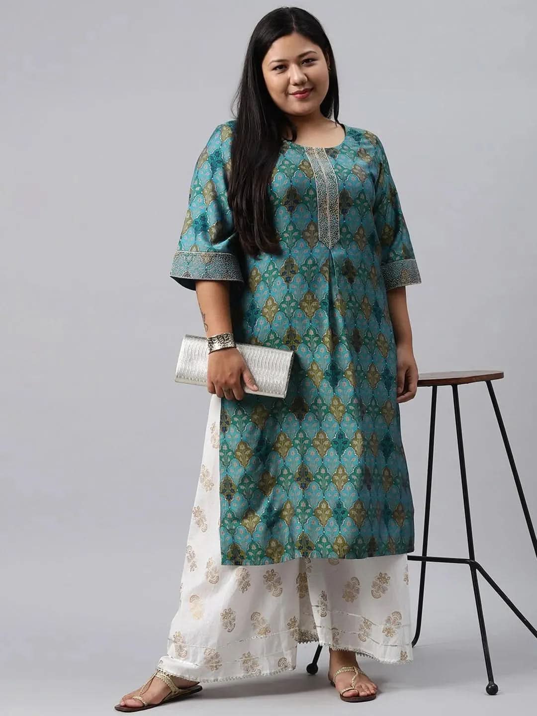 Buy Plus Size Blue Printed Chanderi Silk Kurta - 11111-6XL | Libas Ethnic Wear Online
Buy Plus Size Blue Printed Chanderi Silk Kurta - 11111-6XL | Libas Ethnic Wear Online