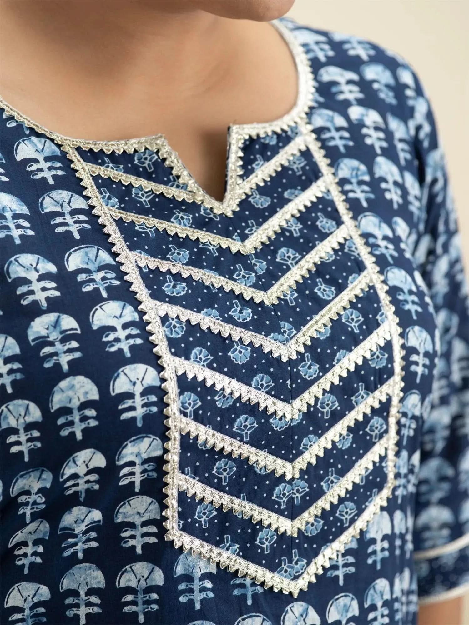 Plus Size Blue Printed Cotton Kurta
Plus Size Blue Printed Cotton Kurta