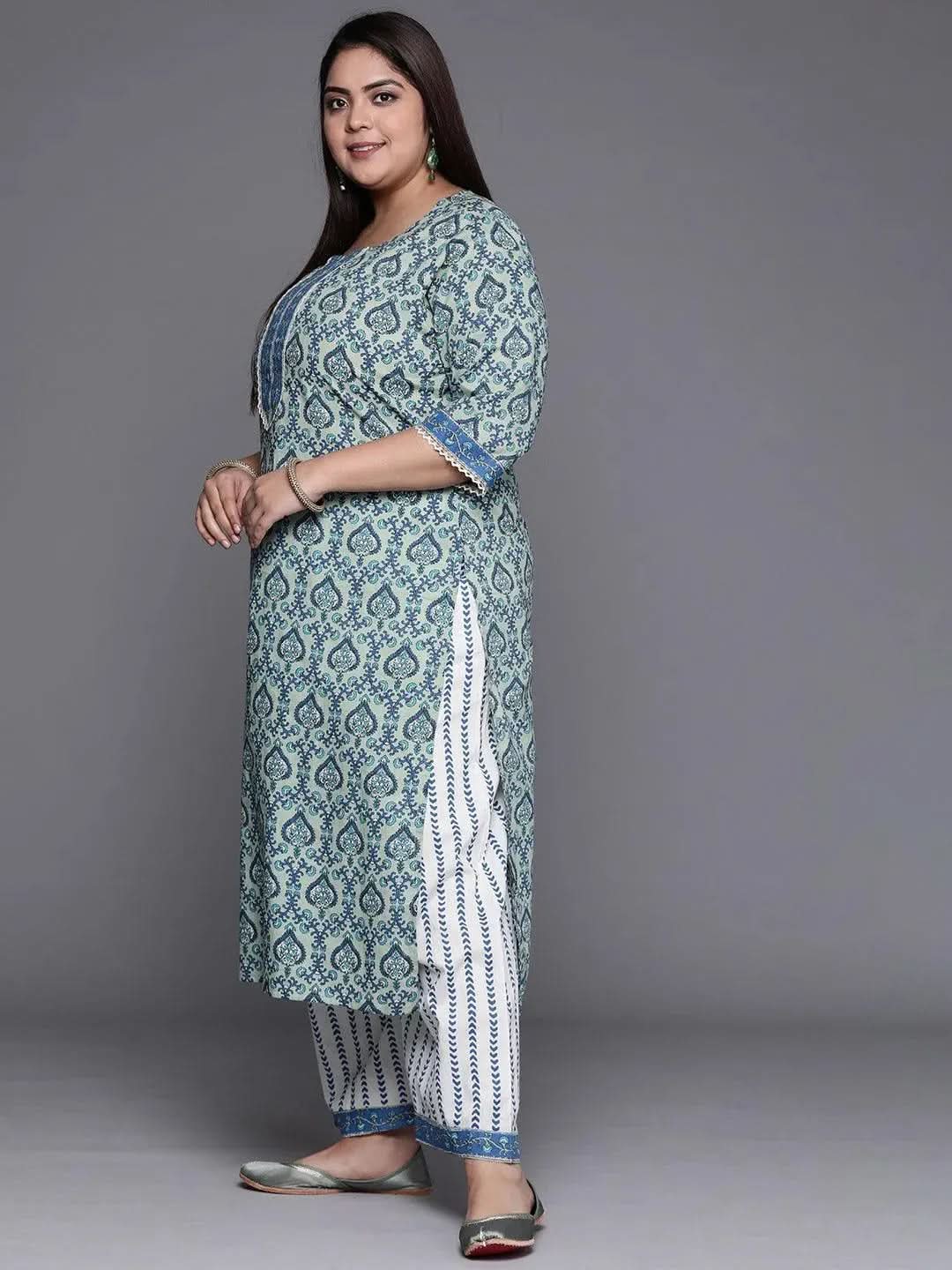 Buy Plus Size Blue Printed Cotton Suit Set - 15095- | Libas Ethnic Wear Online
Buy Plus Size Blue Printed Cotton Suit Set - 15095- | Libas Ethnic Wear Online