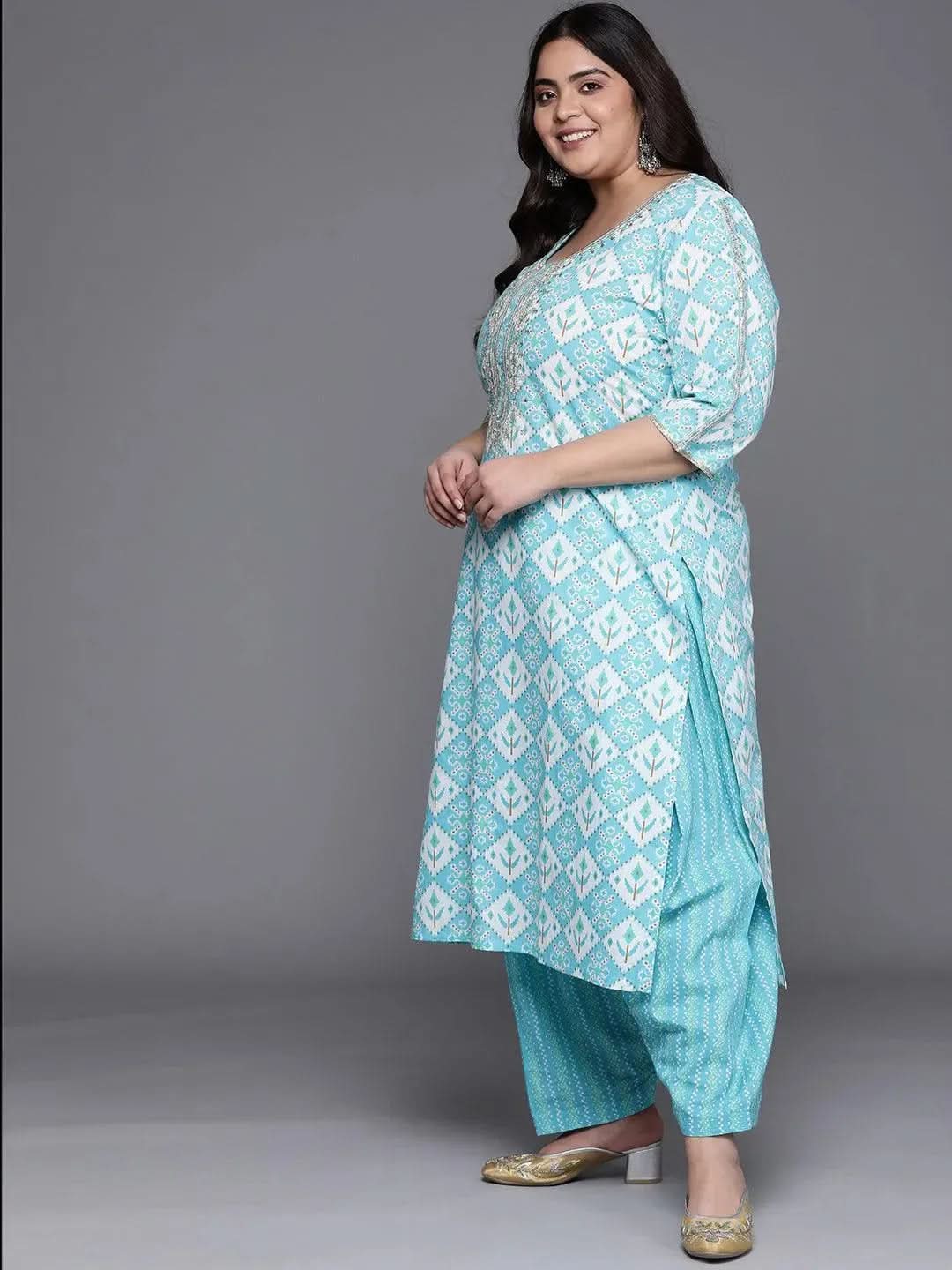 Buy Plus Size Blue Printed Cotton Suit Set - 15147O- | Libas Ethnic Wear Online
Buy Plus Size Blue Printed Cotton Suit Set - 15147O- | Libas Ethnic Wear Online