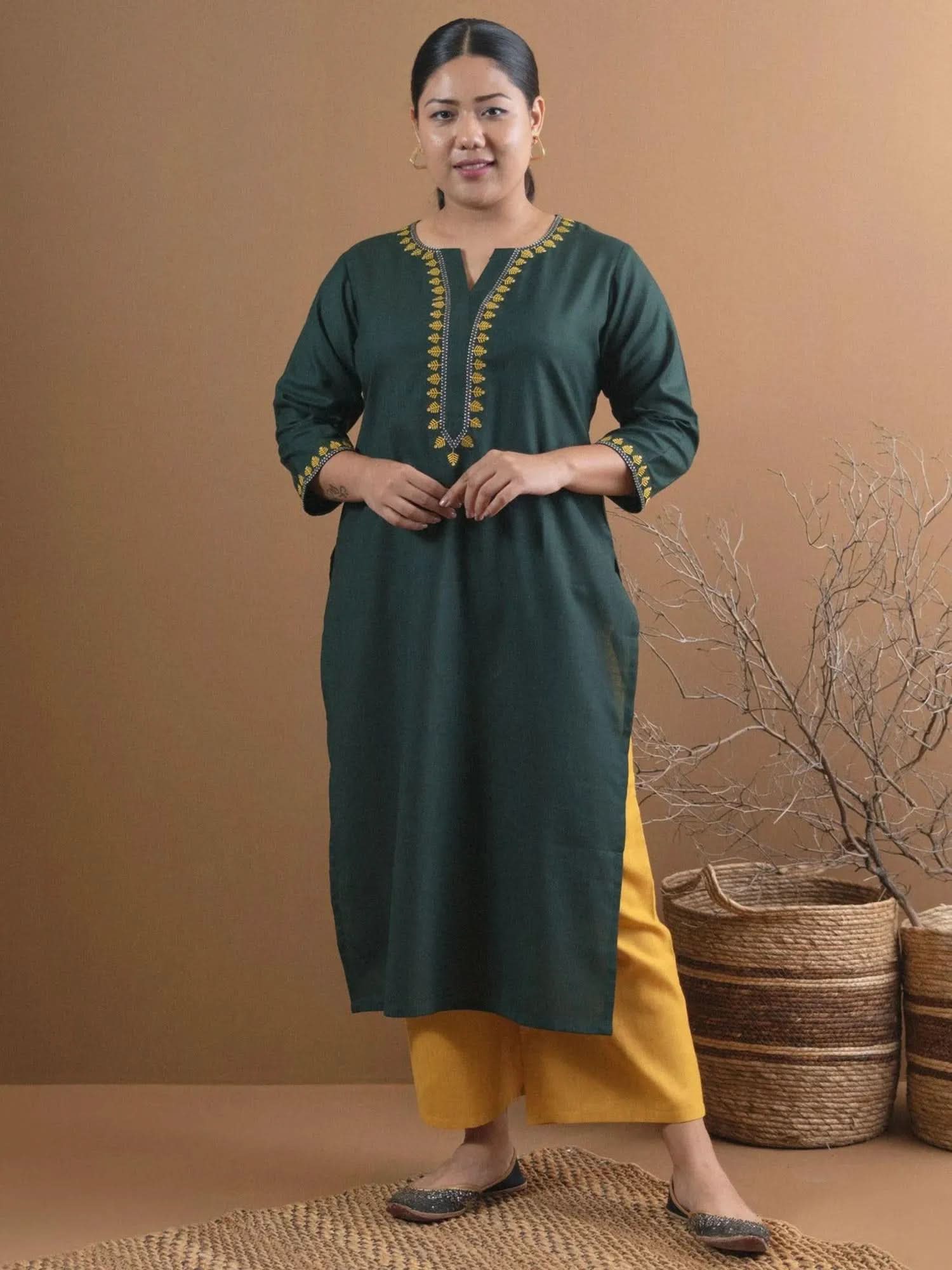 Buy Plus Size Green Embroidered Cotton Kurta - 11018-3XL | Libas Ethnic Wear Online
Buy Plus Size Green Embroidered Cotton Kurta - 11018-3XL | Libas Ethnic Wear Online