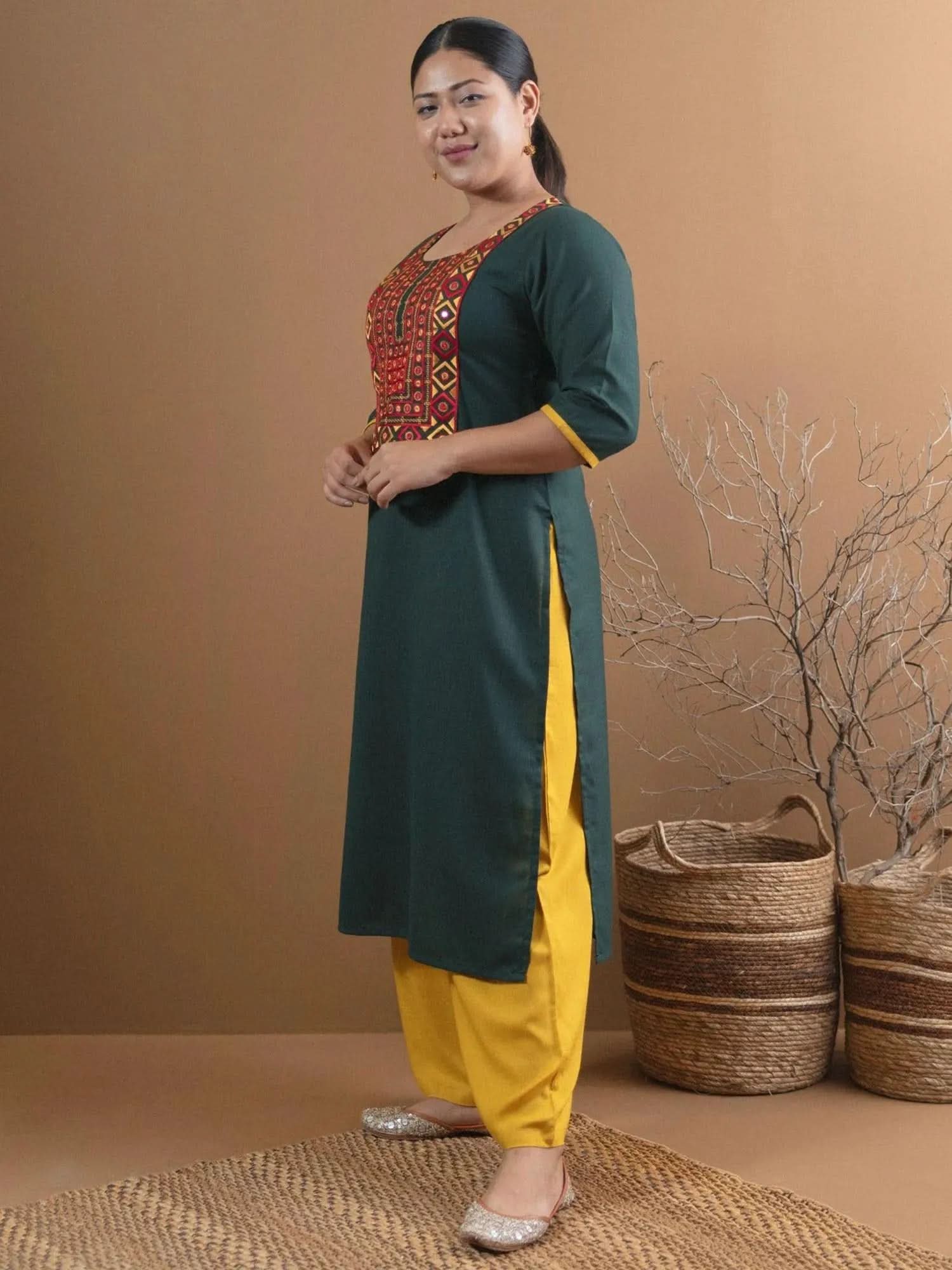 Buy Plus Size Green Embroidered Cotton Kurta - 11023-3XL | Libas Ethnic Wear Online
Buy Plus Size Green Embroidered Cotton Kurta - 11023-3XL | Libas Ethnic Wear Online
