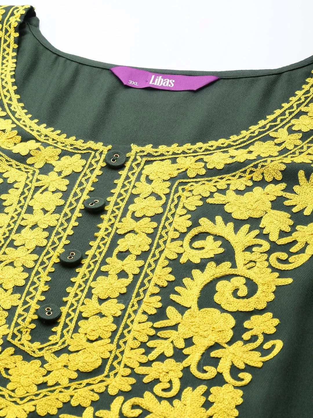 Buy Plus Size Green Embroidered Wool Kurta - 11129-6XL | Libas Ethnic Wear Online
Buy Plus Size Green Embroidered Wool Kurta - 11129-6XL | Libas Ethnic Wear Online