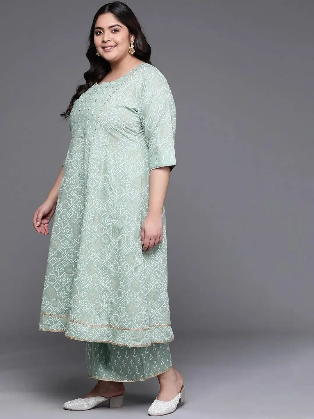 Buy Plus Size Green Printed Cotton Suit Set - 15144O-3XL | Libas Ethnic Wear Online
Buy Plus Size Green Printed Cotton Suit Set - 15144O-3XL | Libas Ethnic Wear Online