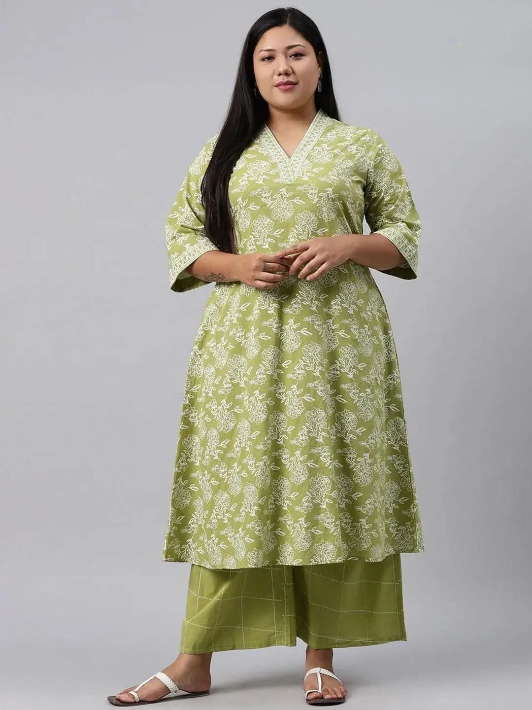 Buy Plus Size Green Printed Cotton Kurta - 11090- | Libas Ethnic Wear Online
Buy Plus Size Green Printed Cotton Kurta - 11090- | Libas Ethnic Wear Online