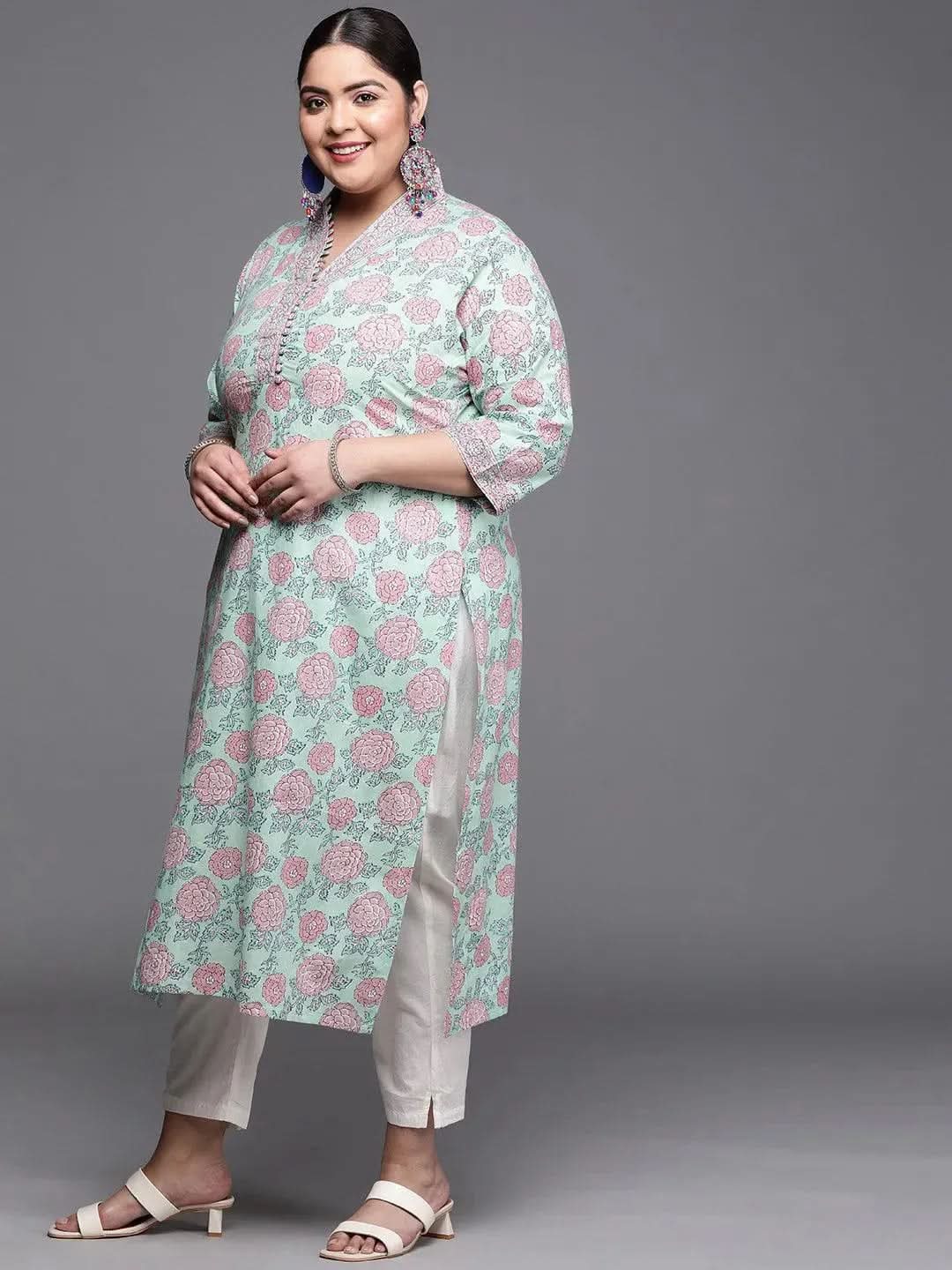 Buy Plus Size Green Printed Cotton Kurta - 25022O-3XL | Libas Ethnic Wear Online
Buy Plus Size Green Printed Cotton Kurta - 25022O-3XL | Libas Ethnic Wear Online