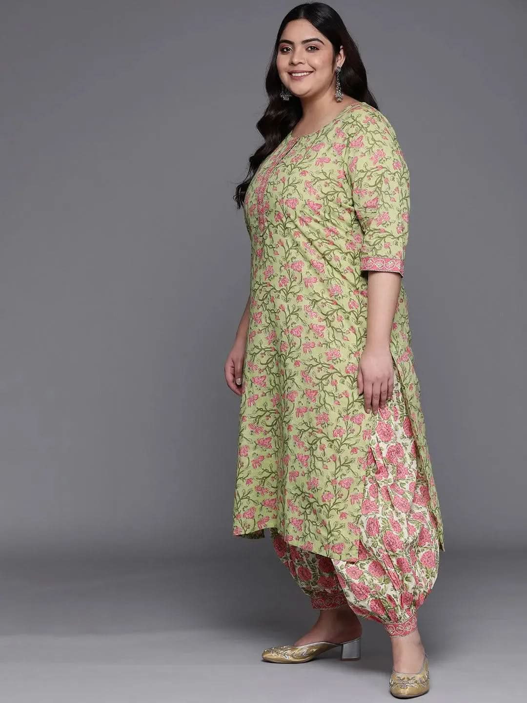 Buy Plus Size Green Printed Cotton Suit Set - 15136O- | Libas Ethnic Wear Online
Buy Plus Size Green Printed Cotton Suit Set - 15136O- | Libas Ethnic Wear Online