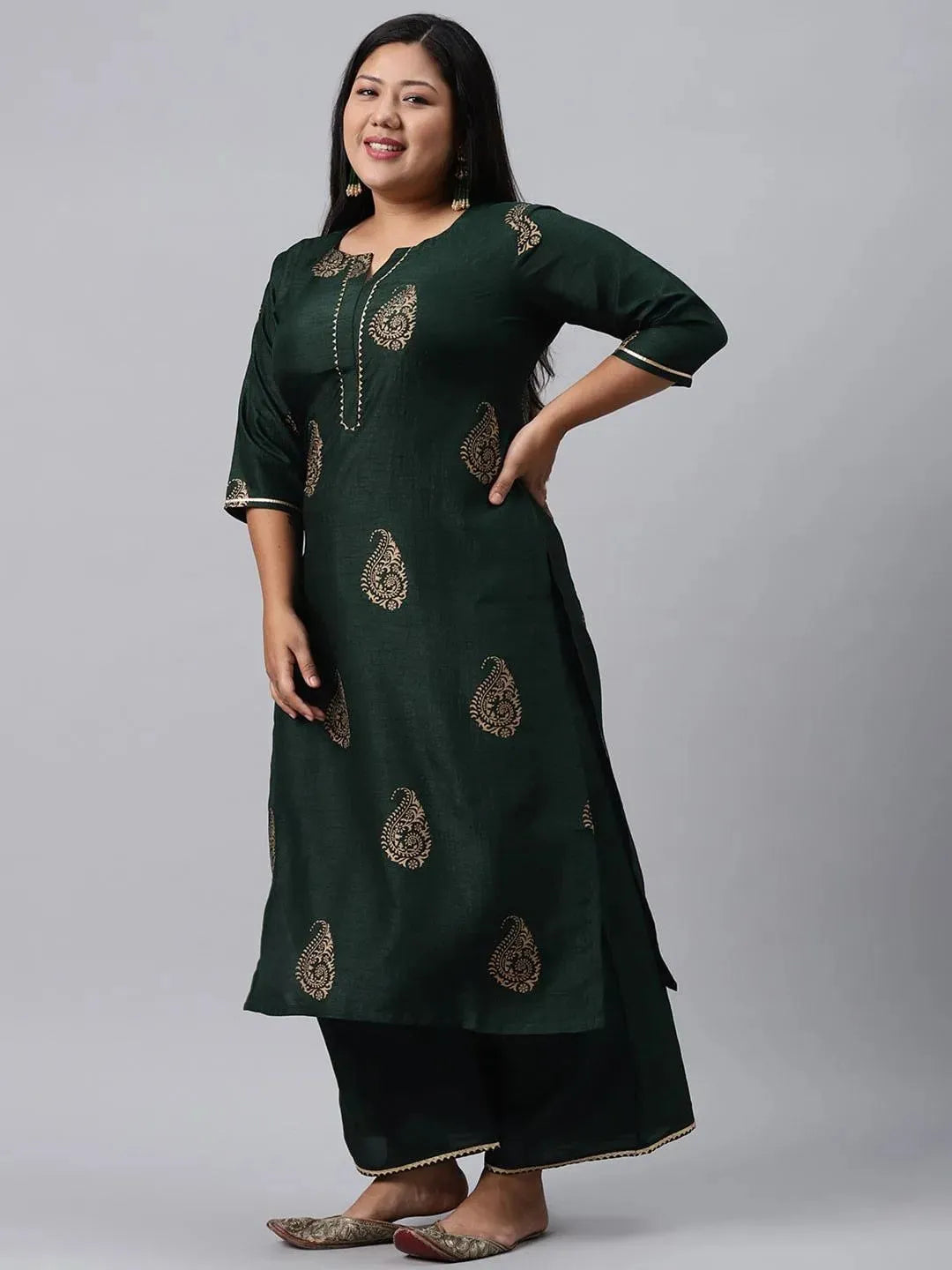 Buy Plus Size Green Printed Silk Blend Suit Set - 15063- | Libas Ethnic Wear Online
Buy Plus Size Green Printed Silk Blend Suit Set - 15063- | Libas Ethnic Wear Online