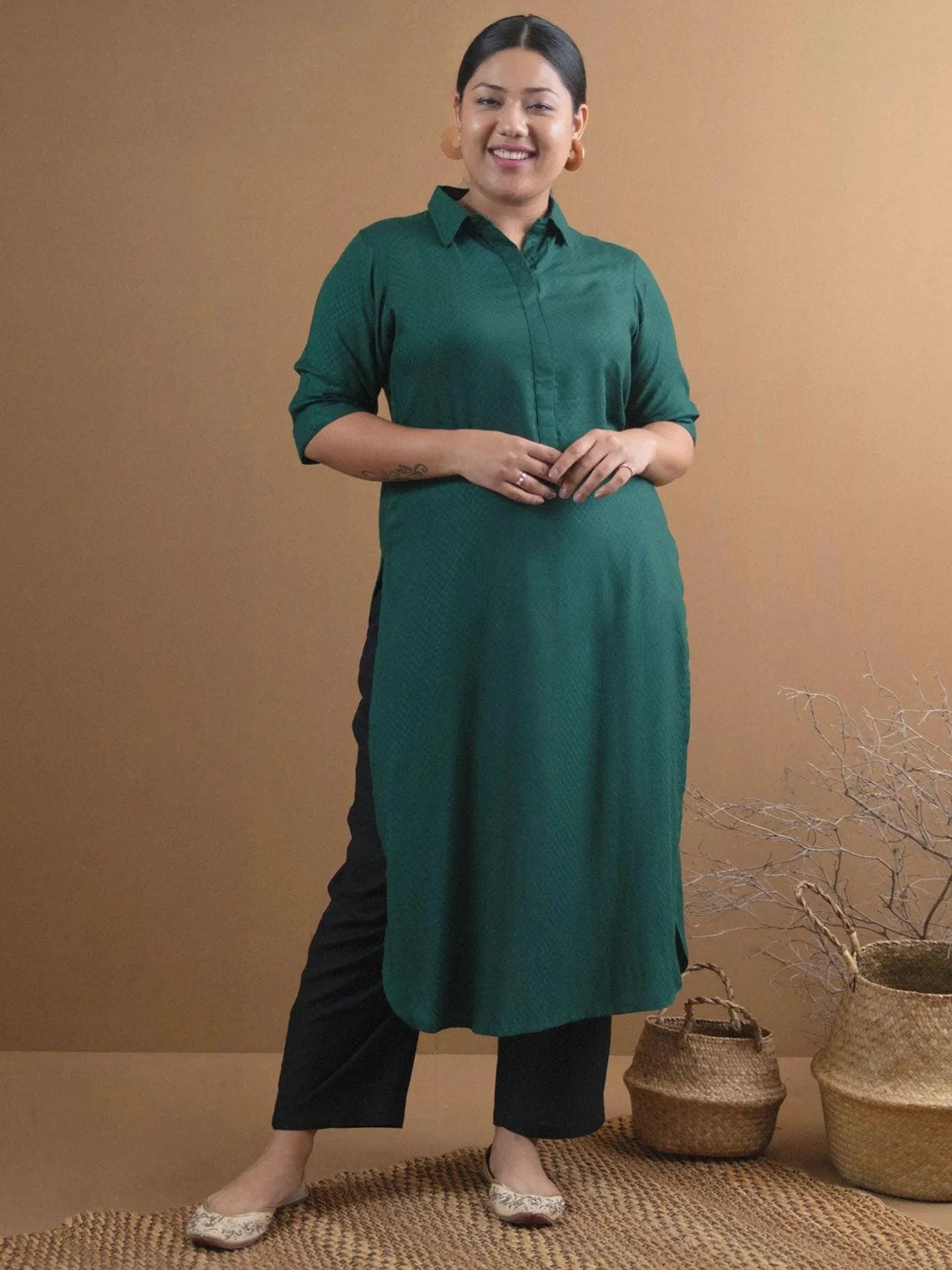 Buy Plus Size Green Self Design Rayon Kurta - 11006- | Libas Ethnic Wear Online
Buy Plus Size Green Self Design Rayon Kurta - 11006- | Libas Ethnic Wear Online