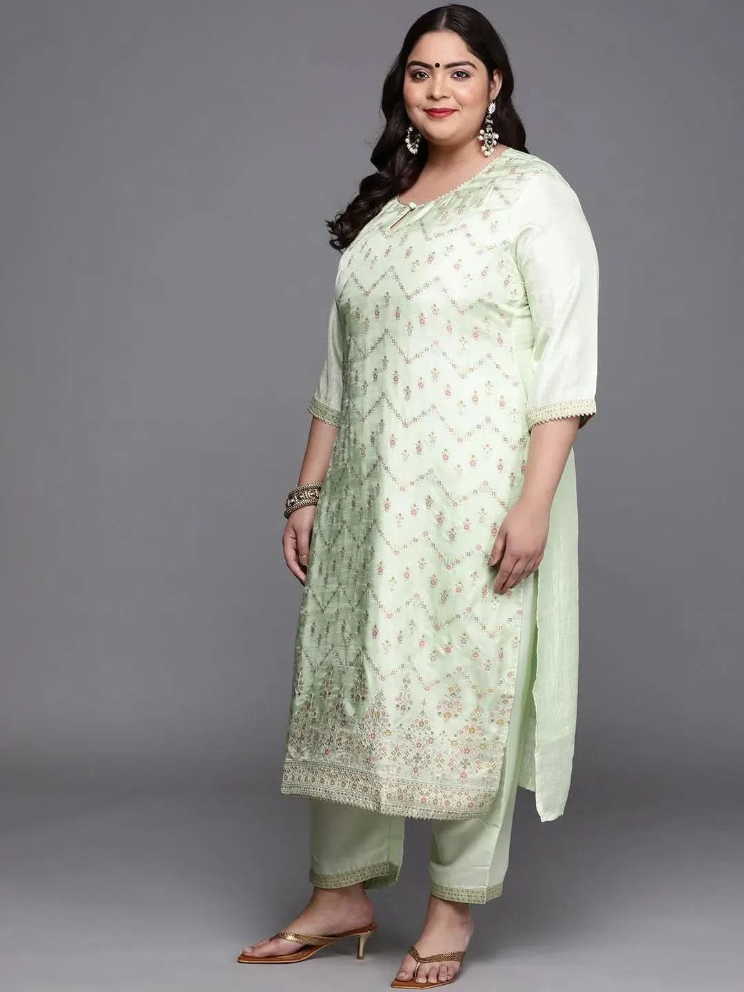 Buy Plus Size Green Woven Design Silk Blend Suit Set - 15180O- | Libas Ethnic Wear Online
Buy Plus Size Green Woven Design Silk Blend Suit Set - 15180O- | Libas Ethnic Wear Online