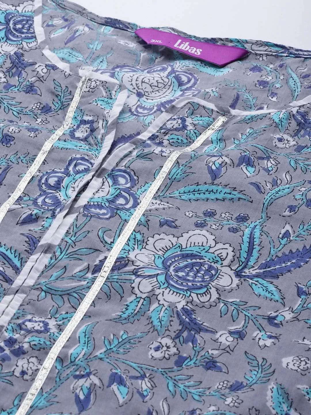 Buy Plus Size Grey Printed Cotton Suit Set - 15125O-3XL | Libas Ethnic Wear Online
Buy Plus Size Grey Printed Cotton Suit Set - 15125O-3XL | Libas Ethnic Wear Online