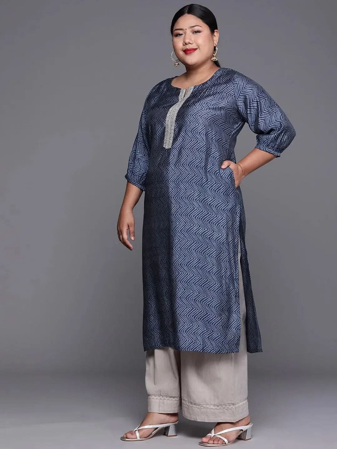 Buy Plus Size Indigo Printed Silk Kurta - 25093O- | Libas Ethnic Wear Online
Buy Plus Size Indigo Printed Silk Kurta - 25093O- | Libas Ethnic Wear Online