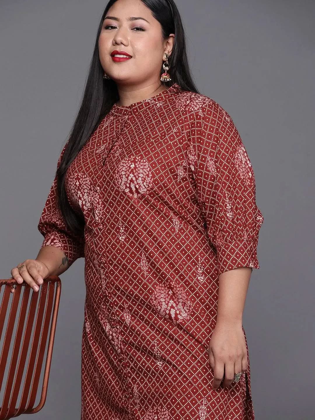 Buy Plus Size Maroon Printed Cotton Kurta - 25004O-3XL | Libas Ethnic Wear Online
Buy Plus Size Maroon Printed Cotton Kurta - 25004O-3XL | Libas Ethnic Wear Online