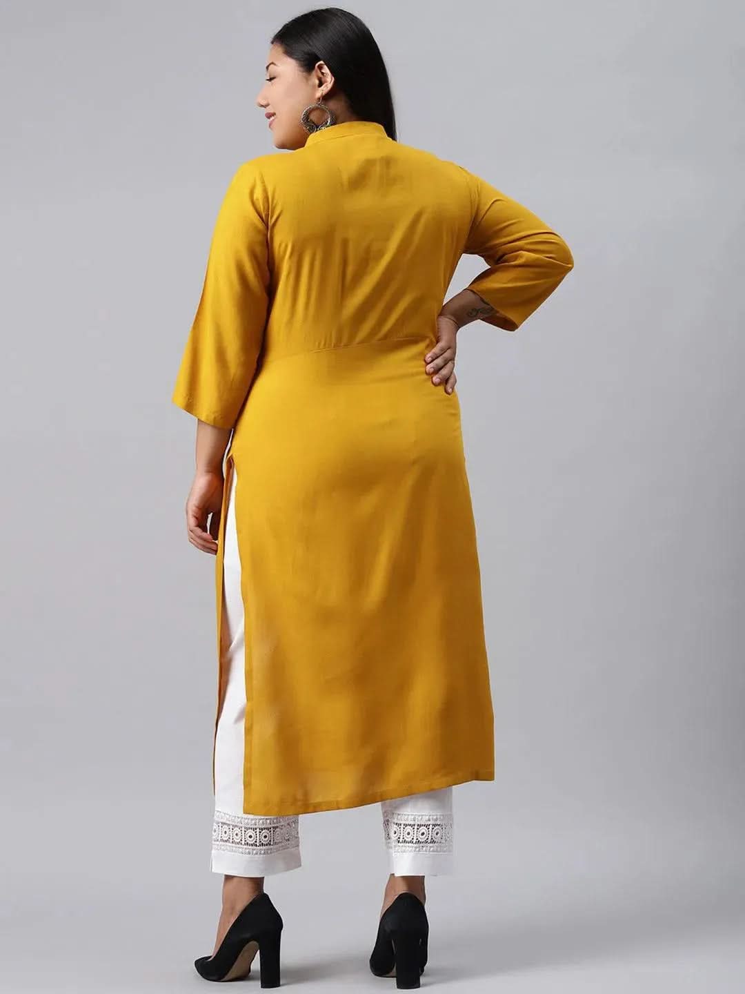 Buy Plus Size Mustard Solid Rayon Kurta - 11093- | Libas Ethnic Wear Online
Buy Plus Size Mustard Solid Rayon Kurta - 11093- | Libas Ethnic Wear Online