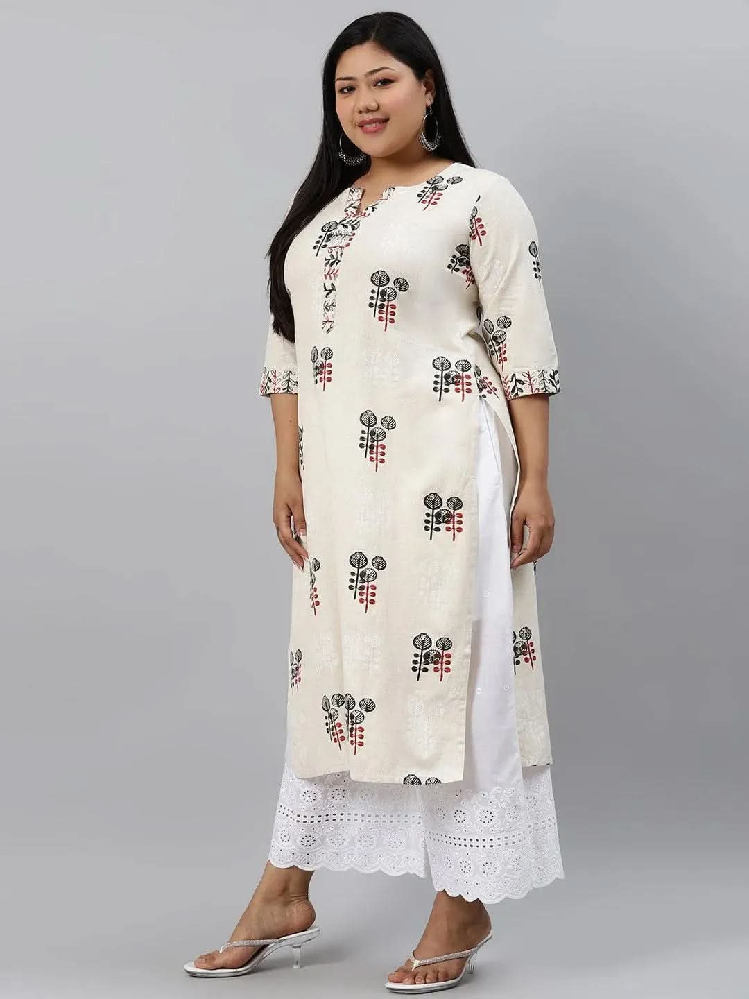 Buy Plus Size Off-White Printed Cotton Kurta - 11035- | Libas Ethnic Wear Online
Buy Plus Size Off-White Printed Cotton Kurta - 11035- | Libas Ethnic Wear Online